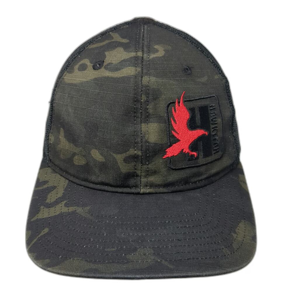 Richardson Trucker Hat Black Camo One Size Red Hawktech Mesh Snapback hat